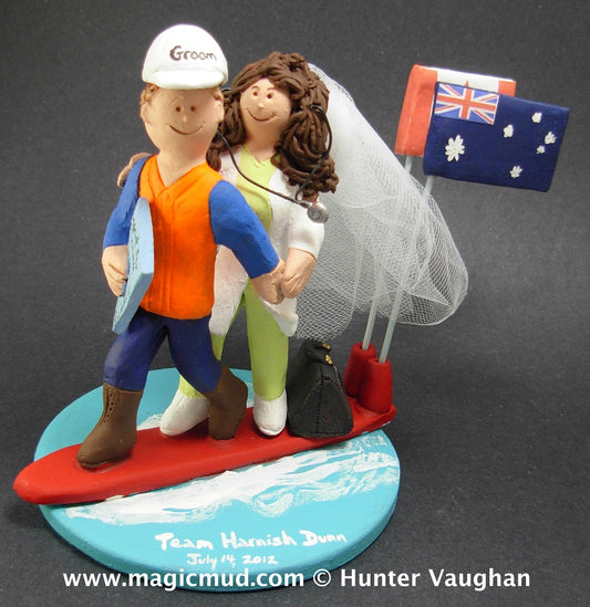 Australian Groom Marries Canadian Bride - Wedding Cake Topper