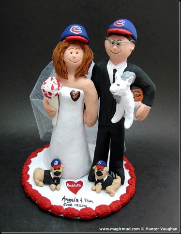 Pet Pugs Wedding Cake Topper