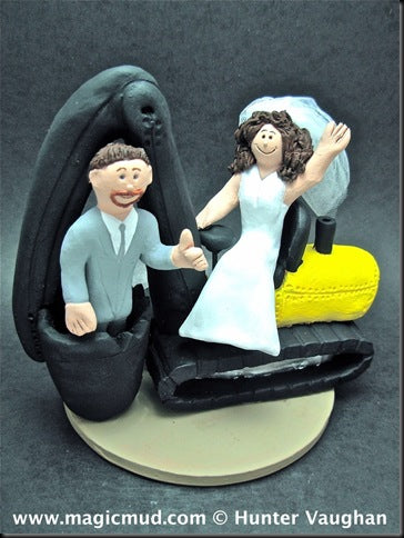 Contractor in Excavator Wedding Cake Topper