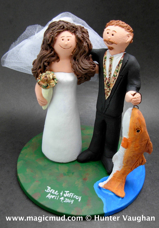 VIDEO - Fishing Wedding Cake Toppers