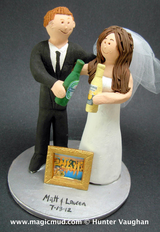 Heinken and Corona Beer Drinkers Wedding Cake Topper