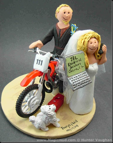 Honda Dirt Bike Wedding Cake Topper