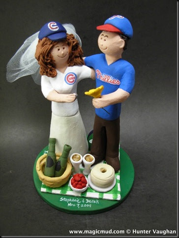 Philadelphia Phillies vs Chicago Cubs Wedding Cake Topper