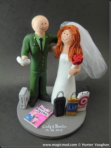 Shopping Bride Wedding Cake Topper