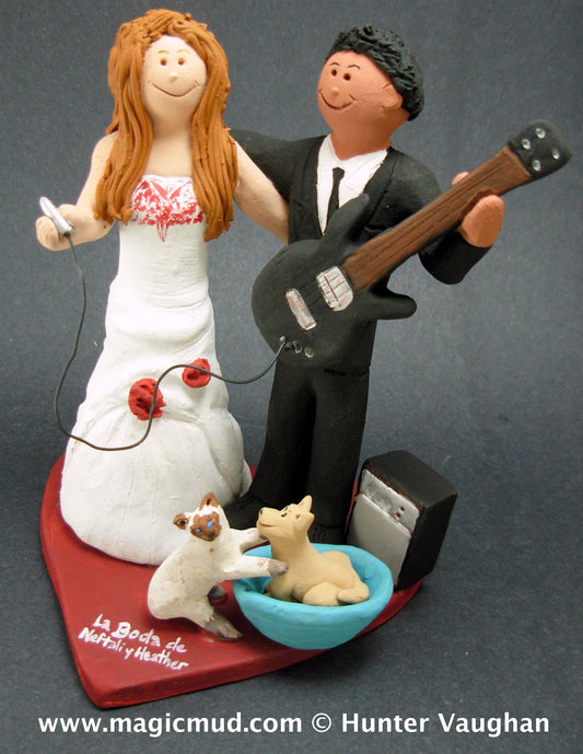 Wedding Cake Topper for a Bass Guitarist