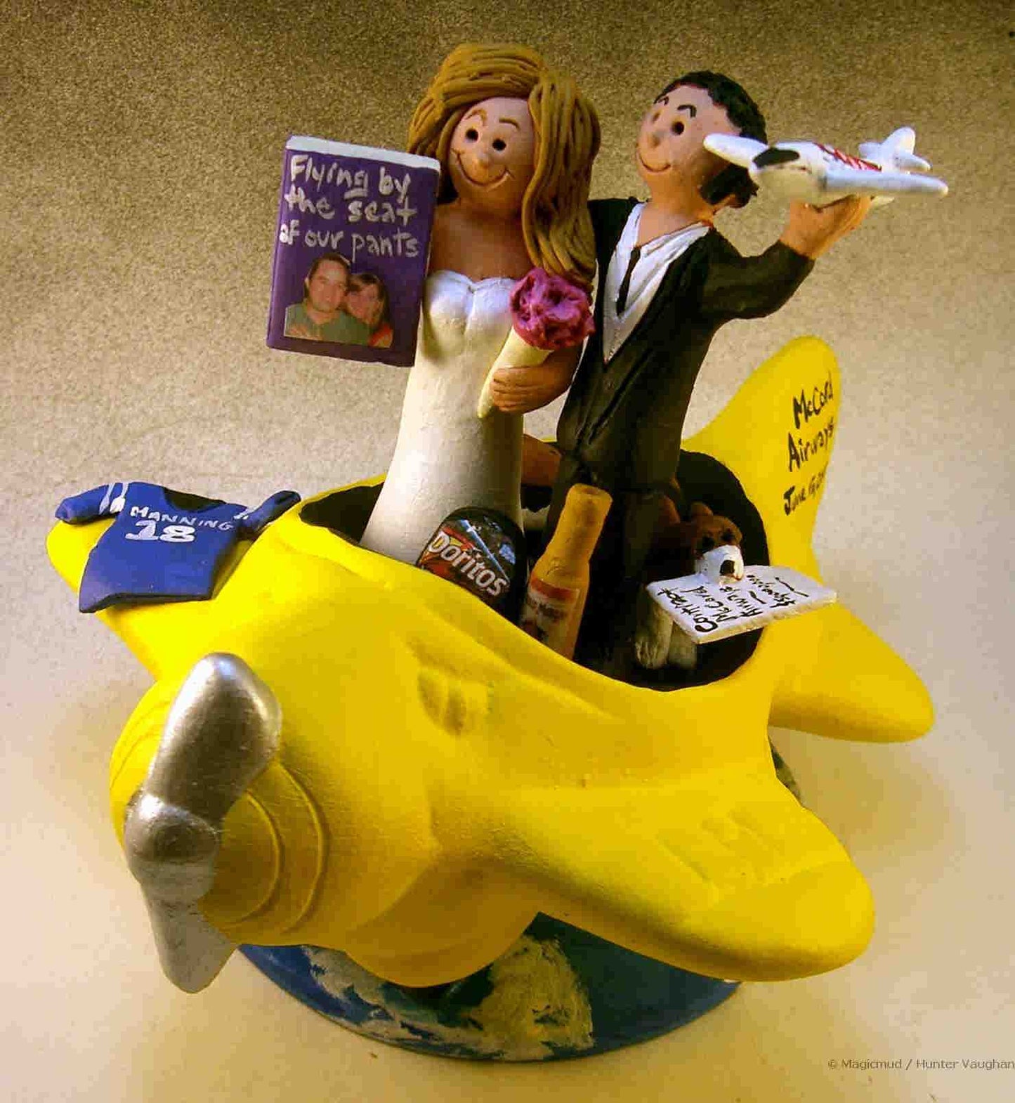 Airplane Pilot's Wedding Cake Topper