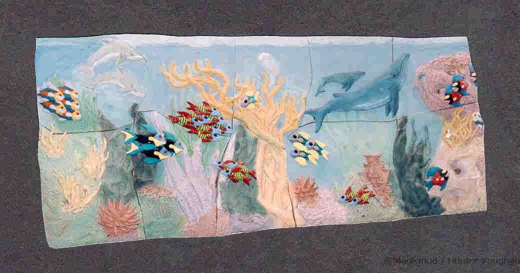 5 foot maquette for larger 12 foot by 6 foot mural