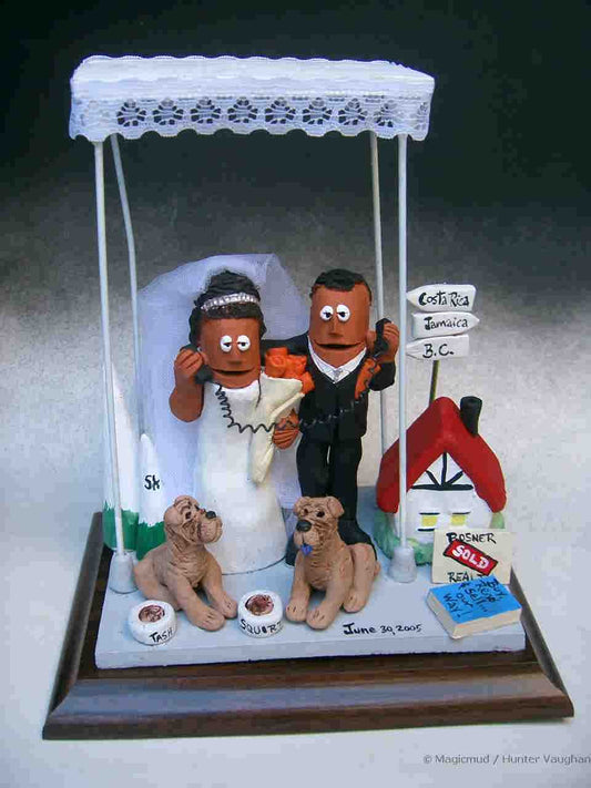 wedding cake topper customized for real estate agent