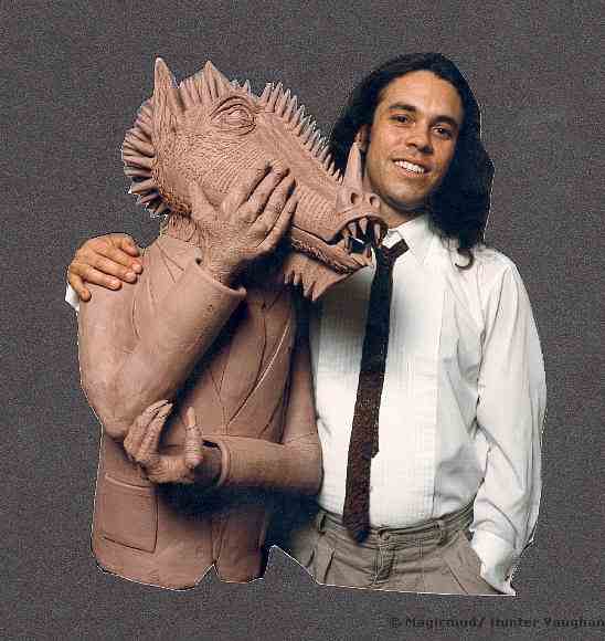 Unfired Friend pictured with artist