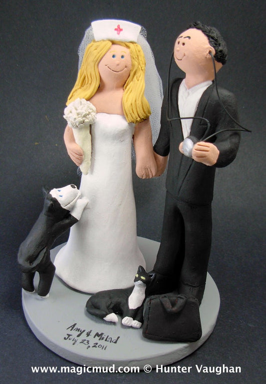 Doctor Weds Nurse Wedding Cake Topper