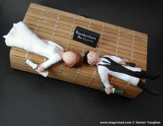 Drunk Bride and Groom Wedding Cake Topper
