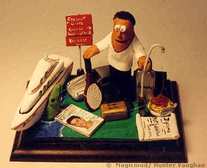 The perfect gift for the Graduate in your life, this one posing with his yacht, tennis raquet, fishing rod, Porsche ,Armani bag, pasta and other important memorabilia around him. A totally unique and original figurine