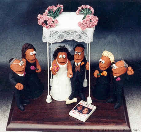 Jewish Wedding Cake Topper Bride and Groom with In-laws