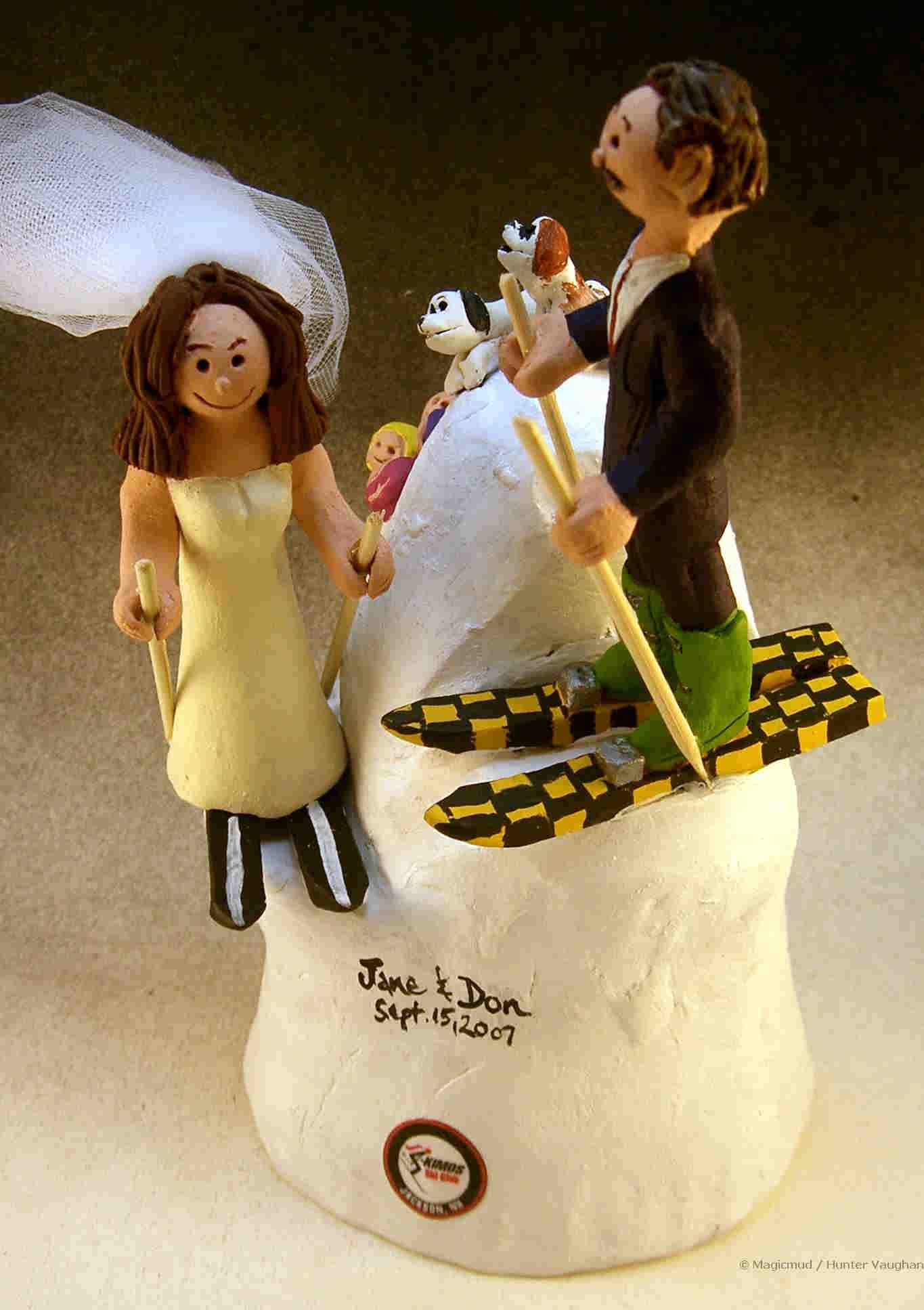 Skier's Wedding Cake Topper