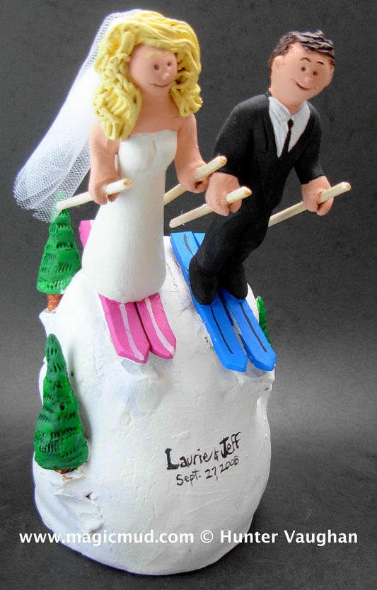 Skiing Wedding Cake Topper