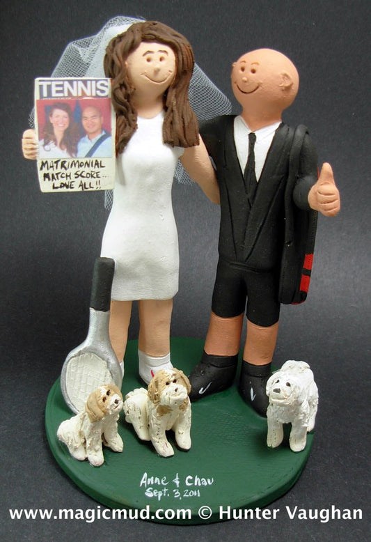 Tennis Players Wedding Cake Topper