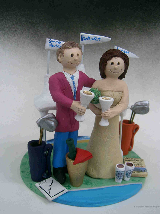 Wedding Cake Topper Custom Made for Golfers