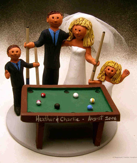 Wedding Cake Topper for Pool Players