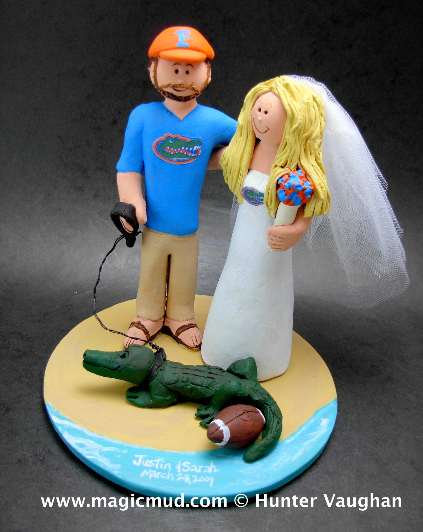 Football Wedding Cake Topper, Football Bride Wedding Cake Topper - Steeler's Wedding Cake Topper - New York Giants Wedding Cake Topper