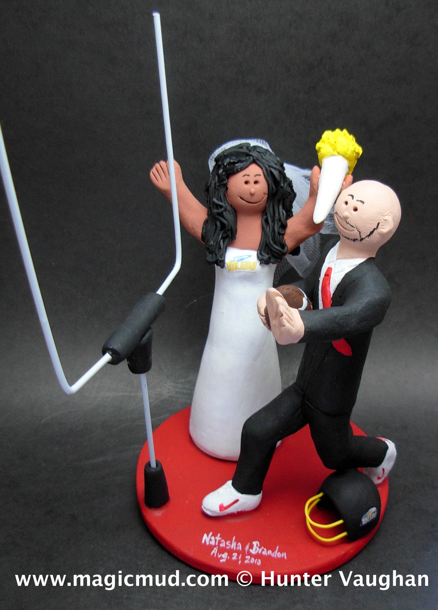 College Football Wedding Cake Topper, Football Bride Wedding Cake Topper - Football Fan's Wedding Cake Topper - iWeddingCakeToppers