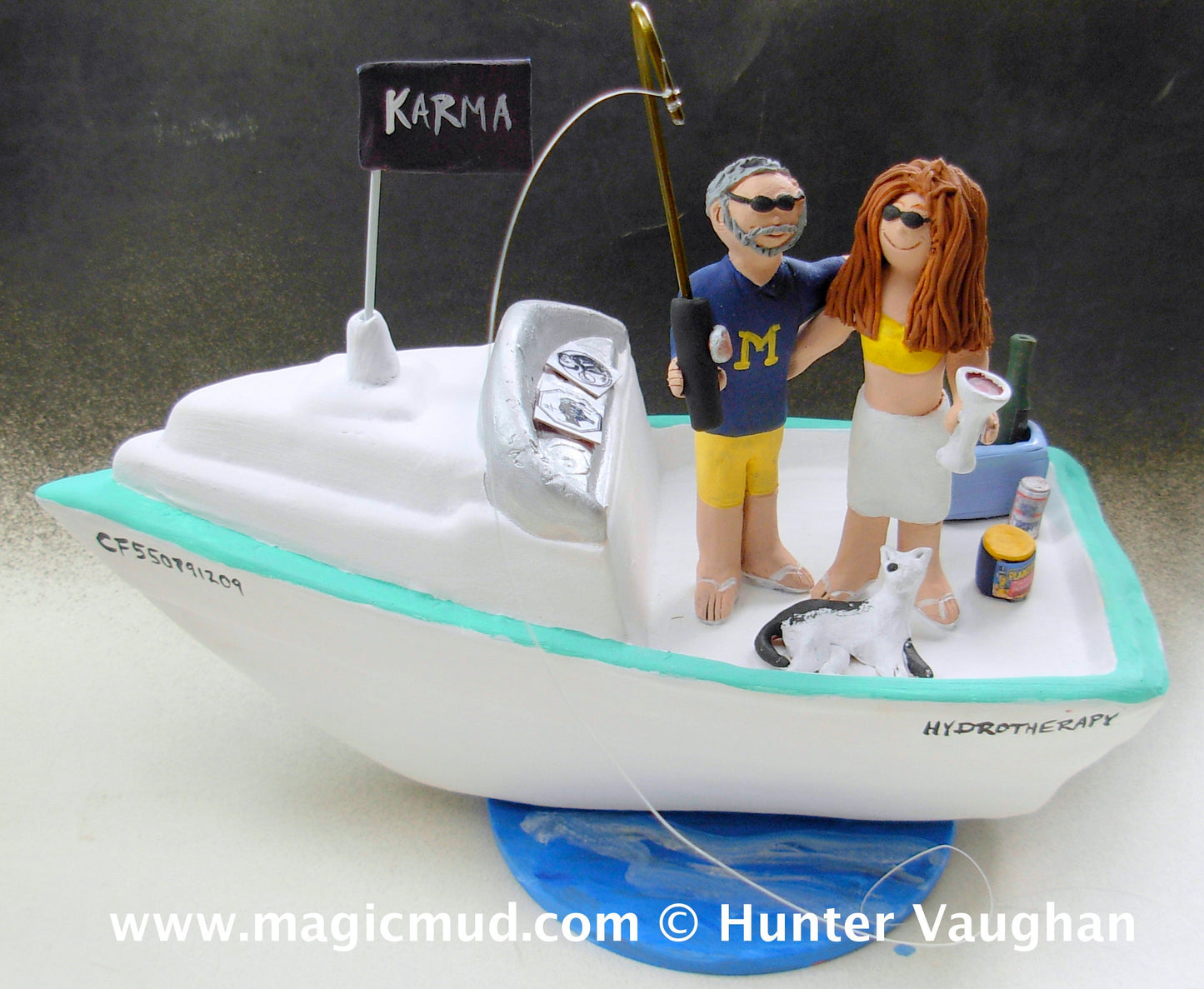 SailBoat Wedding Cake Topper, Yachting Wedding Cake Topper - Sailor's Wedding Cake Topper- MotorBoat Wedding Cake Topper