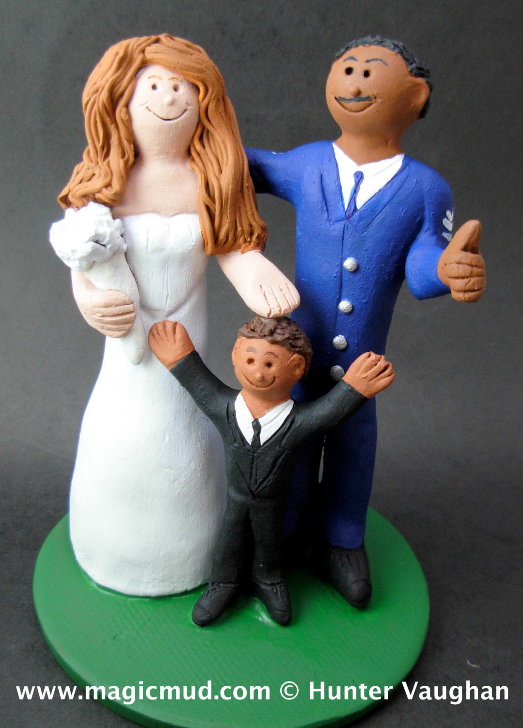 Mixed Race - Interracial Wedding Cake Topper, Wedding Cake Topper for a Mixed Race Bride and Groom, Bi - RacialWedding Cake Topper - iWeddingCakeToppers