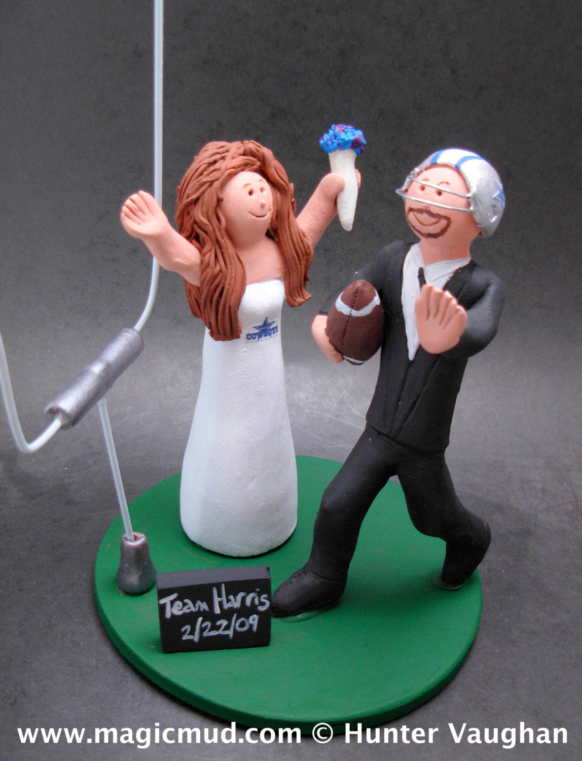 Florida Gators Football Wedding Cake Topper, Florida Gators Wedding Anniversary Gift/Cake Topper, Gators NFL Football Wedding Cake Figurine, - iWeddingCakeToppers