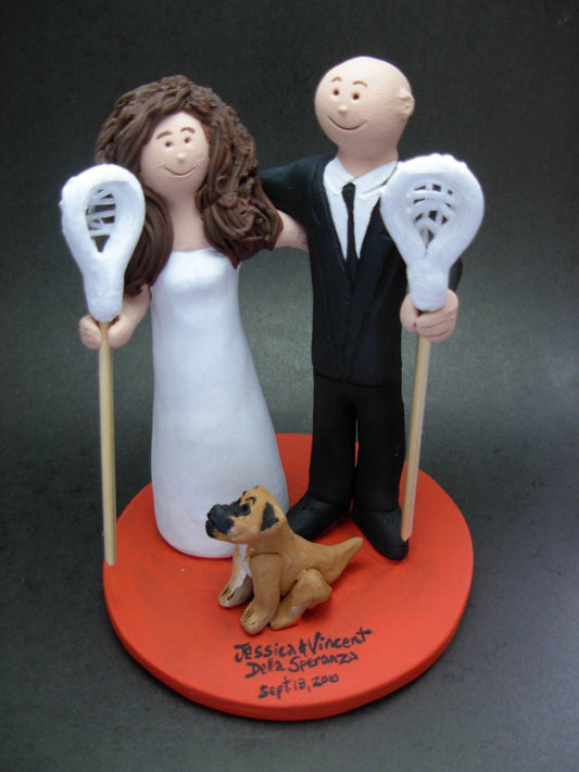 Lacrosse Wedding Cake Topper, Lacrosse Players Wedding Cake Topper, Athletes Wedding Cake Topper, Any Sport Wedding Cake Topper Custom Made
