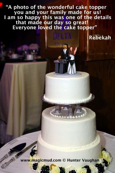 Hispanic Groom Marries American Bride Wedding Cake Topper - Custom Made to Order