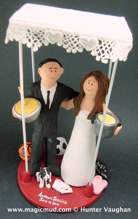 Under a Chuppah Wedding Cake Topper, Custom Made Jewish Wedding Anniversary Cake Topper, Jewish Marriage Figurine, Jewish Wedding CakeTopper - iWeddingCakeToppers