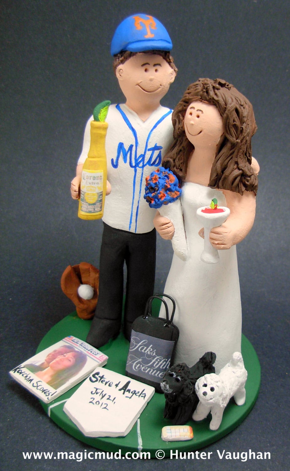 New York Mets Baseball Wedding Cake Topper, Baseball Team Wedding Cake Topper, Mets Jersey Wedding Cake Topper, Baseball Wedding CakeTopper
