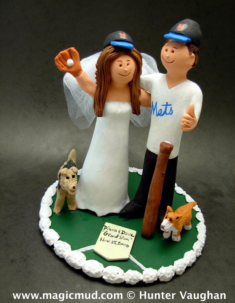New York Mets Baseball Wedding Cake Topper, Baseball Team Wedding Cake Topper, Mets Jersey Wedding Cake Topper, Baseball Wedding CakeTopper