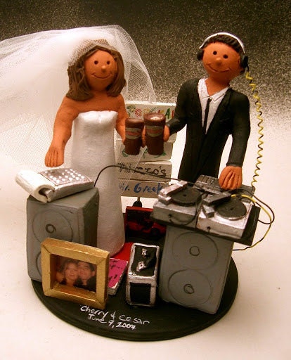 Hispanic Groom Marries American Bride Wedding Cake Topper - Custom Made to Order
