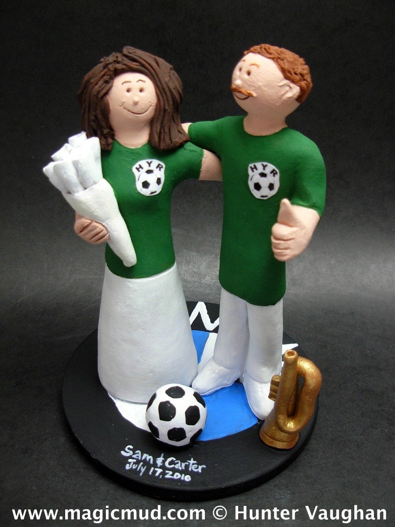 Soccer Wedding Cake Topper, Soccer Bride and Groom Wedding Cake Topper, Athlete's Wedding Cake Topper, Any Sport Wedding Cake Topper