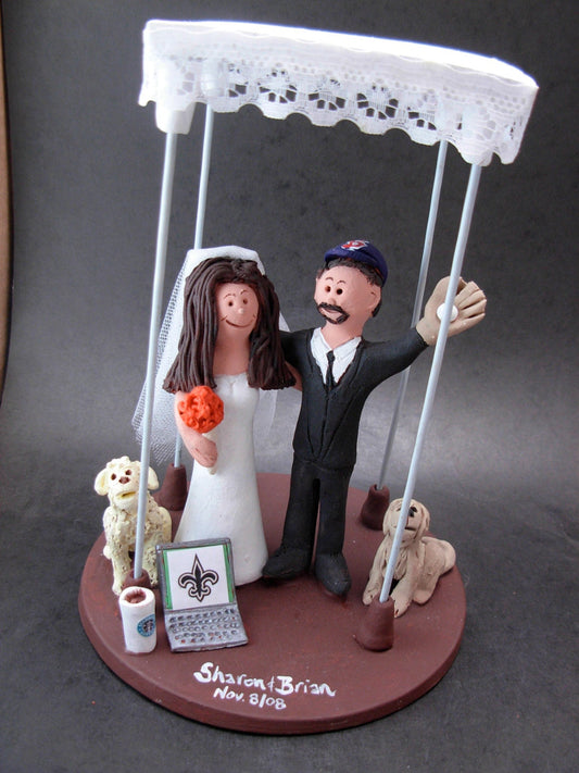 Jewish Marriage Under a Chuppah Wedding Cake Topper, Jewish Wedding CakeTopper, Jewish Marriage Figurine, Custom Jewish Wedding Cake Topper