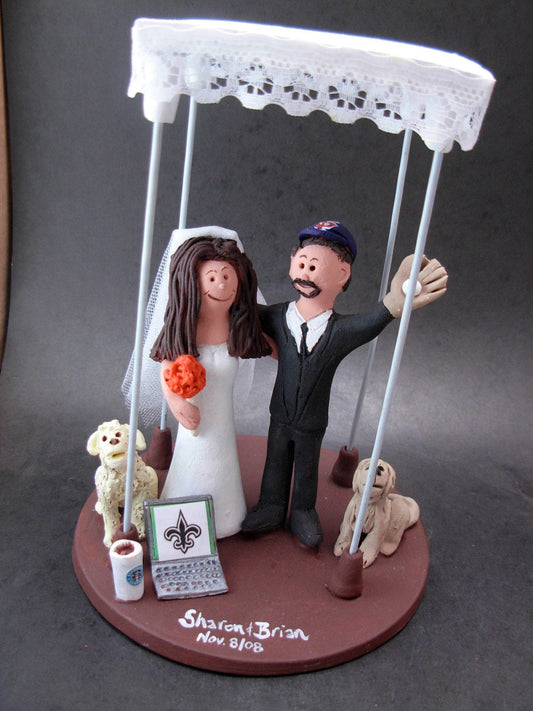 Jewish Marriage Under a Chuppah Wedding Cake Topper, Jewish Wedding CakeTopper, Jewish Marriage Figurine, Custom Jewish Wedding Cake Topper - iWeddingCakeToppers