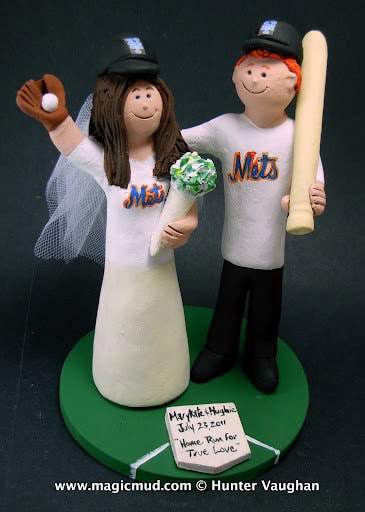 New York Mets Baseball Wedding Cake Topper, Baseball Team Wedding Cake Topper, Mets Jersey Wedding Cake Topper, Baseball Wedding CakeTopper