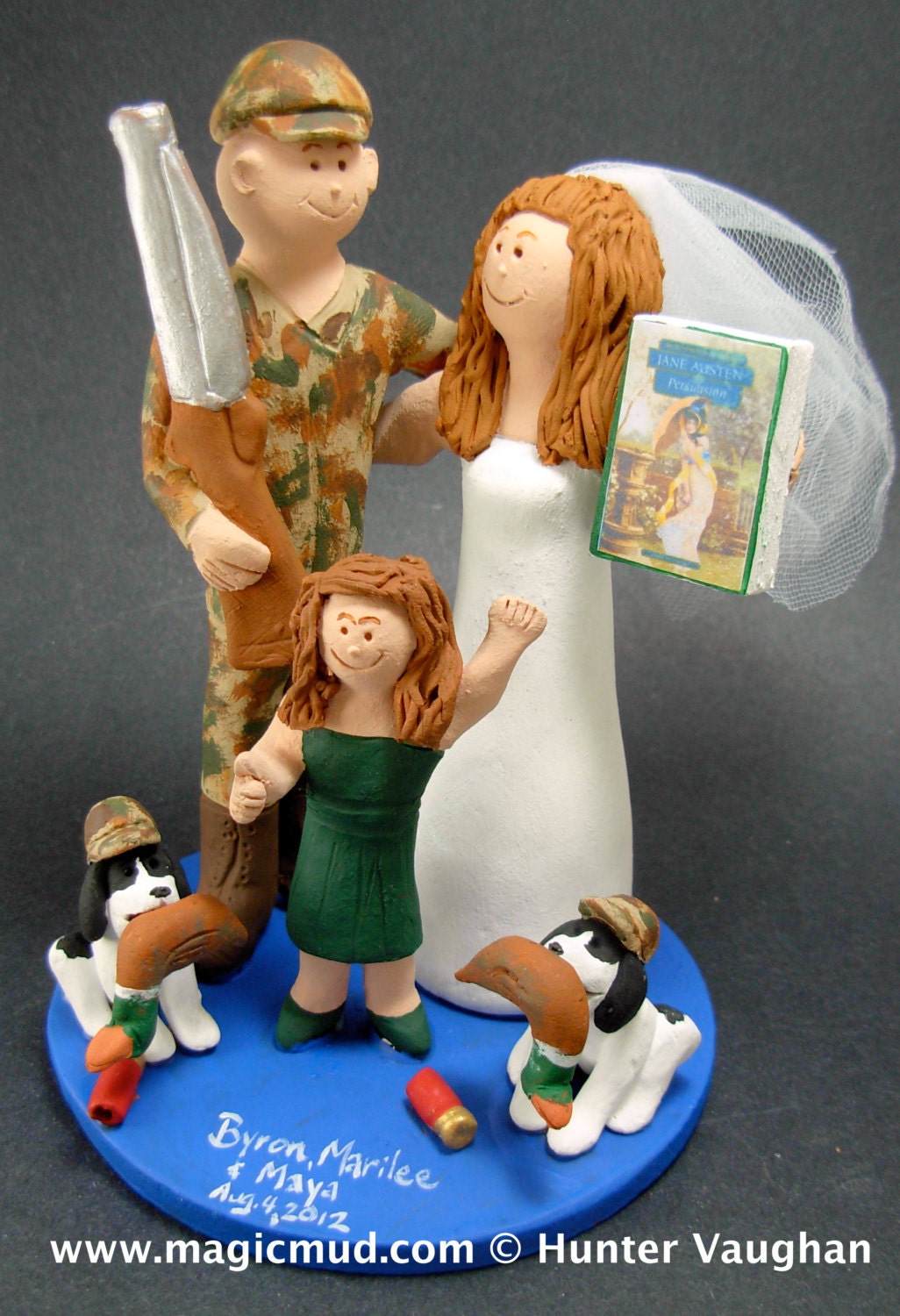 Redneck Wedding Cake Topper, Camouflage Bride and Groom Wedding Cake Topper, Hunting Wedding Cake Topper, Redneck Wedding Cake Topper