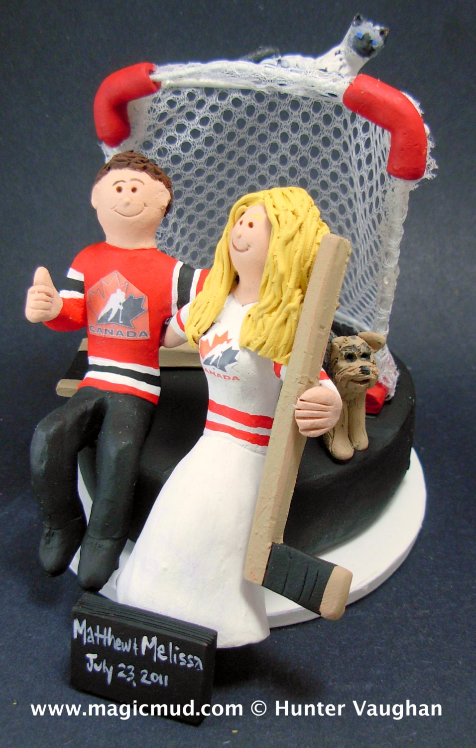 Hockey Bride Wedding Cake Topper, Goalie Groom Wedding Cake Topper, Hockey Wedding Cake Topper, Hockey Wedding Figurine, Wedding Cake Statue