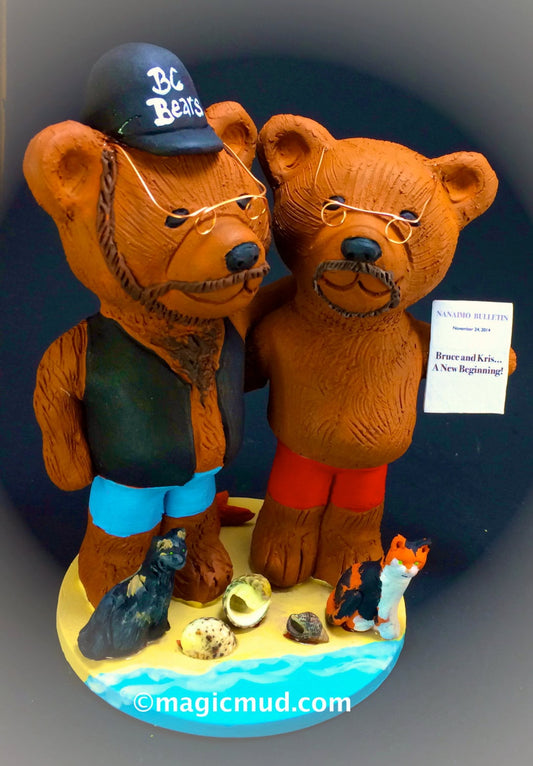 Gay Bears Wedding Cake Topper, Gay Wedding Cake Topper, Caketopper for 2 Men, Two Grooms Caketopper, Gays Wedding Cake Topper