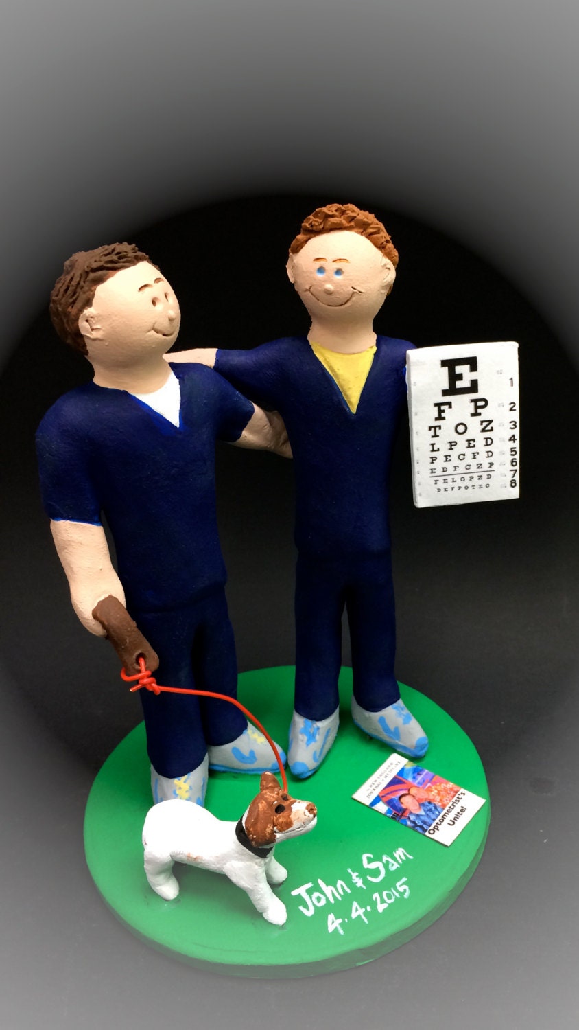 Gay Doctors Wedding Cake Topper, Gay Wedding Cake Topper, Caketopper for 2 Men, Two Grooms Caketopper, Professional Gays Wedding Cake Topper