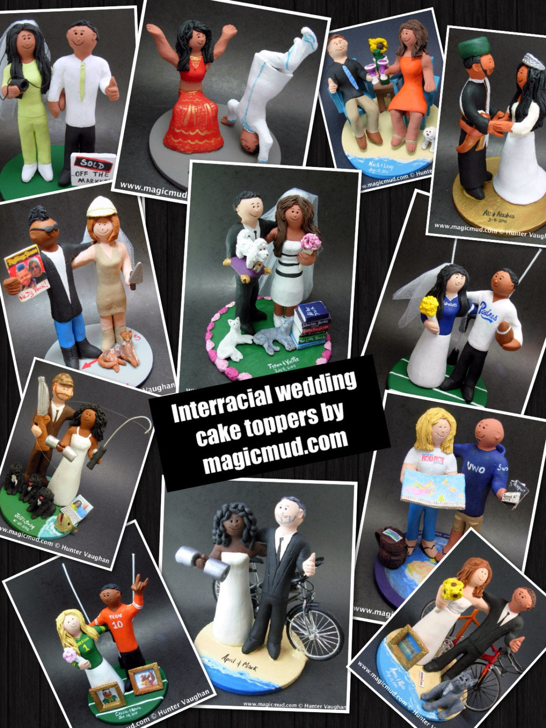 Chinese Bride and American Groom Wedding Cake Topper, Mixed Race Wedding Cake Topper, Interracial Wedding Anniversary Gift Figurine. - iWeddingCakeToppers