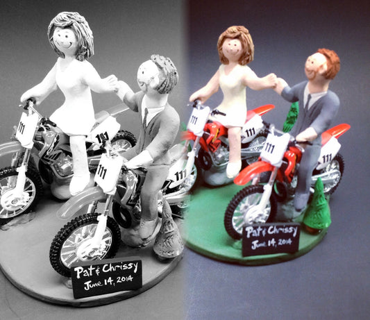 Honda Off Road Motorcycle Wedding Cake Topper, Motorcycle Wedding Anniversary Gift, Motorcycle Wedding Anniversary Gift, Honda Caketopper - iWeddingCakeToppers