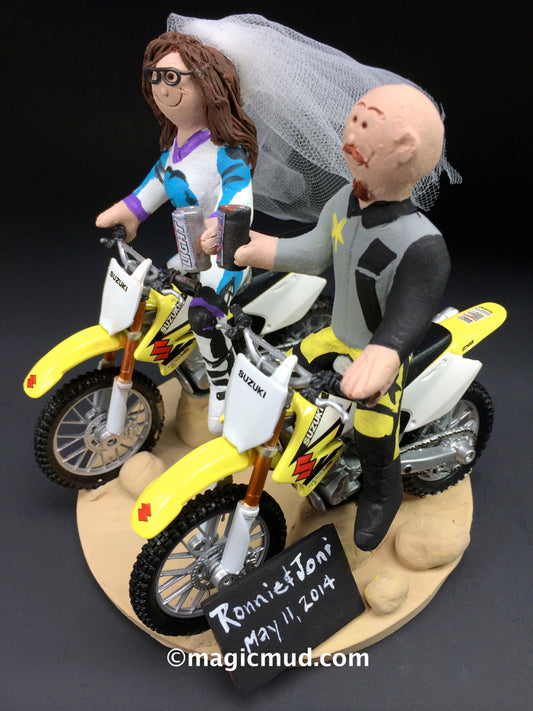 Suzuki Motorcycle Wedding Cake Topper, Motorcycle Wedding Anniversary Gift, Suzuki Motorcycle Wedding Anniversary Gift, Anniversary Gift - iWeddingCakeToppers
