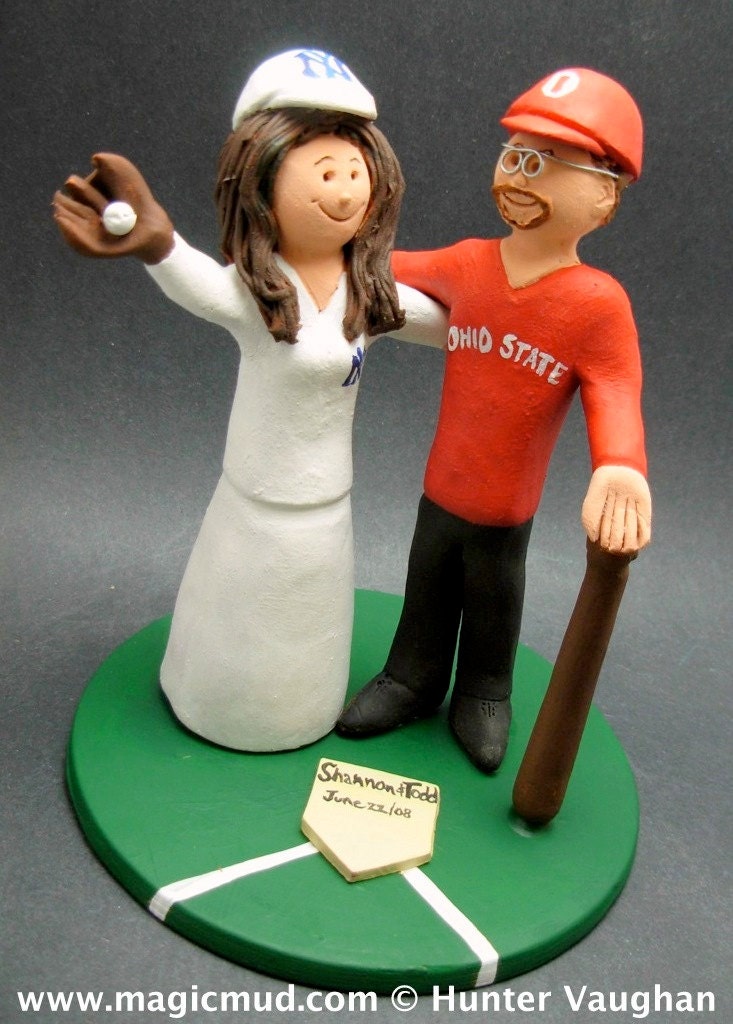 Ohio State Buckeyes Wedding Cake Topper,Yankees Bride Wedding Cake Topper,Chicago White Sox Wedding Anniversary Gift, Baseball Wedding Gift