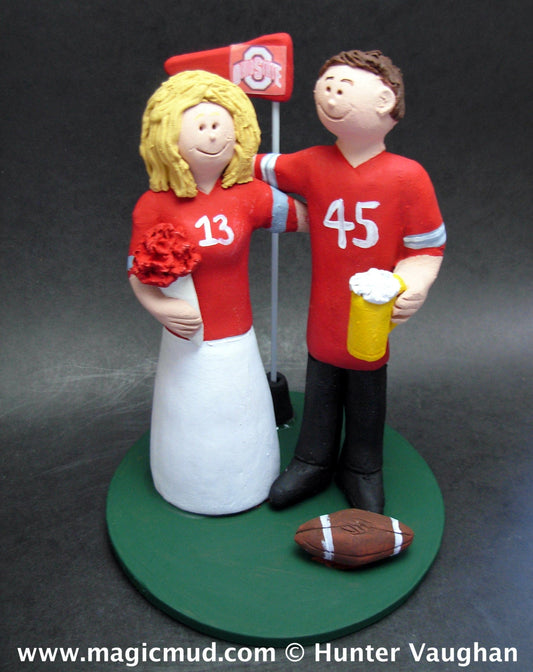 Ohio State Football Wedding Cake Topper, Ohio State Wedding Anniversary Gift/Cake Topper, NFL Football Wedding Cake Topper, NCAA Cake topper