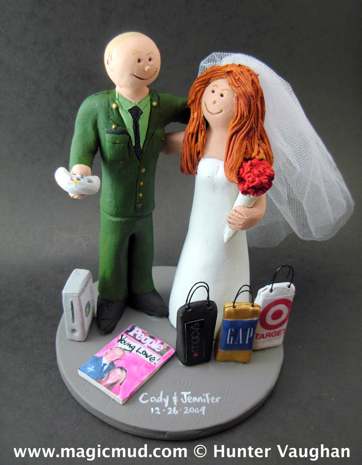 Bald Marine's Wedding Cake Topper, Soldier's Wedding Cake Topper, Military Wedding Cake Topper, Army / Air Force / Navy Wedding Cake Topper