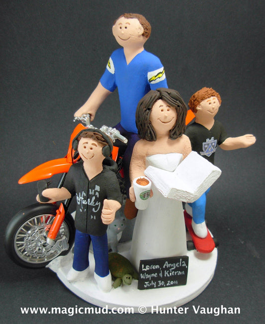 Second Marriage Wedding Cake Topper, Blended Family Wedding Cake Topper, Mixed Family Wedding Cake Topper, Step Family Wedding Cake Topper - iWeddingCakeToppers