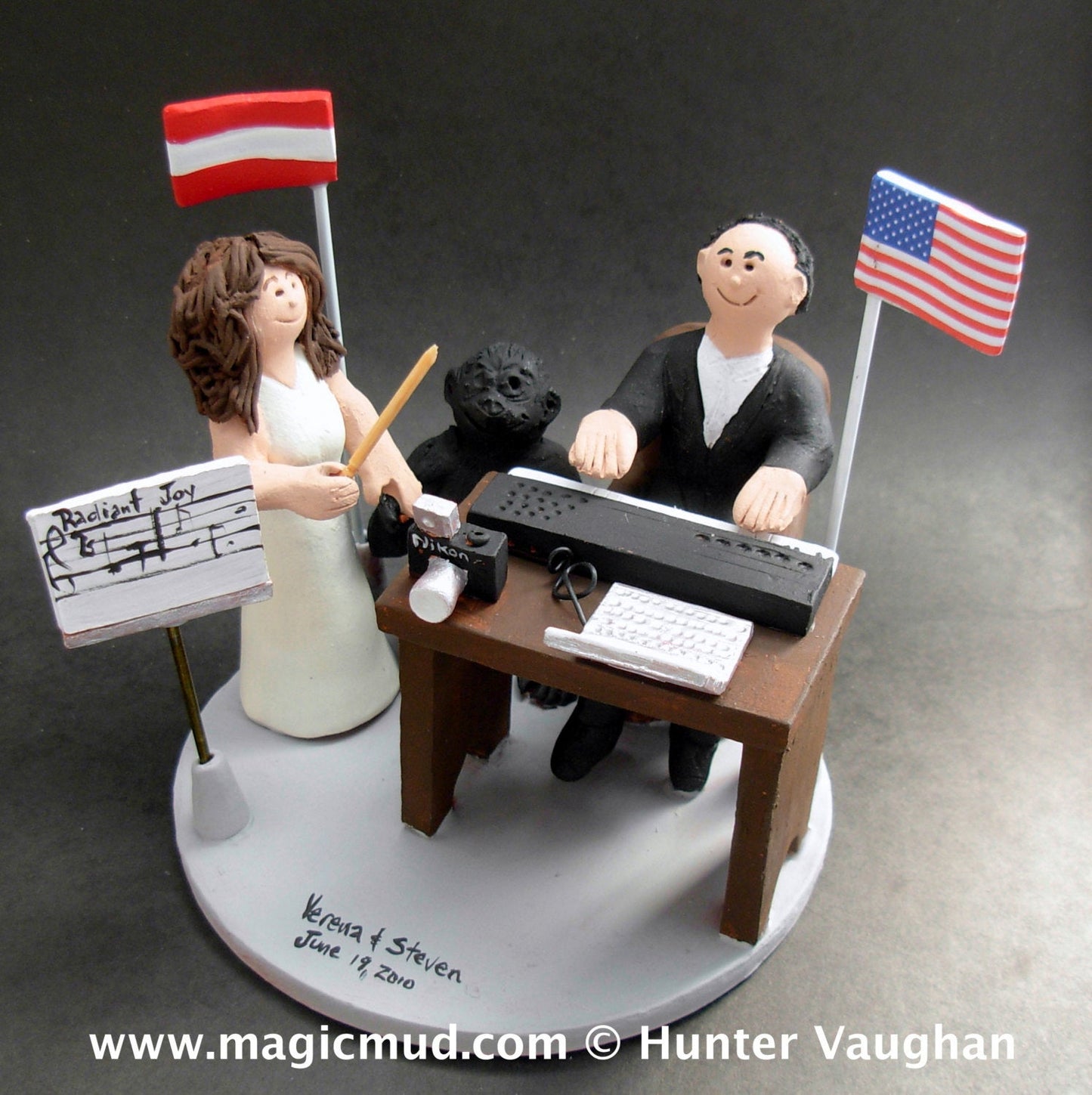 European (Latvia) Bride American Groom Wedding Cake Topper, International Marriage Wedding Cake Topper,Wedding CakeTopper with Country Flags - iWeddingCakeToppers