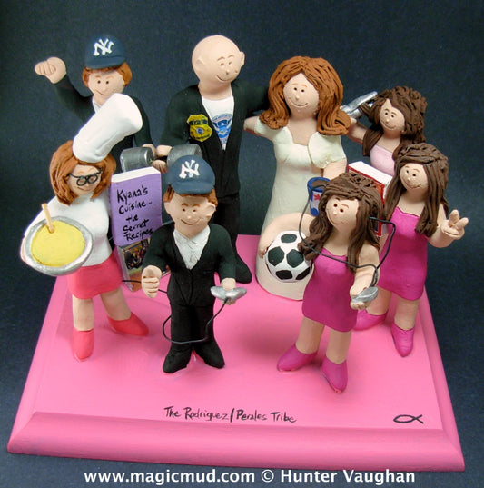 Blended Family's Wedding Cake Topper, Wedding CakeTopper with Kids, 2nd Marriage CakeTopper, Wedding CakeTopper with Children,family topper
